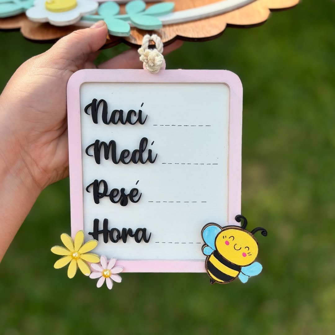 Cartel de nacimiento - Iniciales - Imagen 4